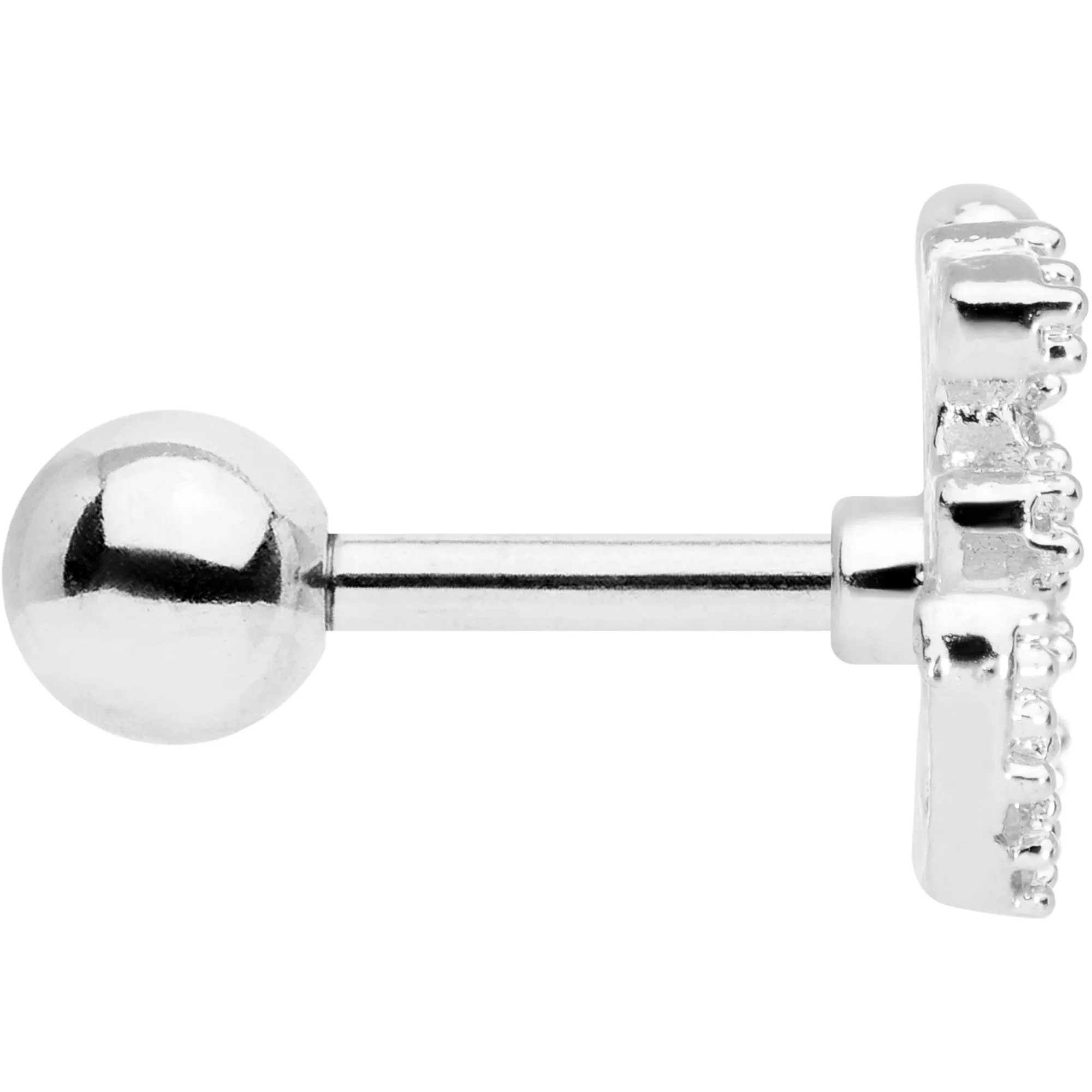 16 Gauge 1/4 Clear CZ Gem Amazing Om Cartilage Tragus