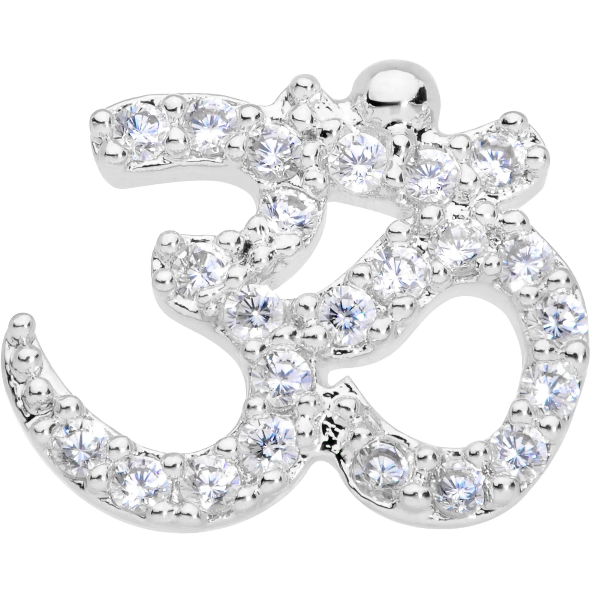 16 Gauge 1/4 Clear CZ Gem Amazing Om Cartilage Tragus