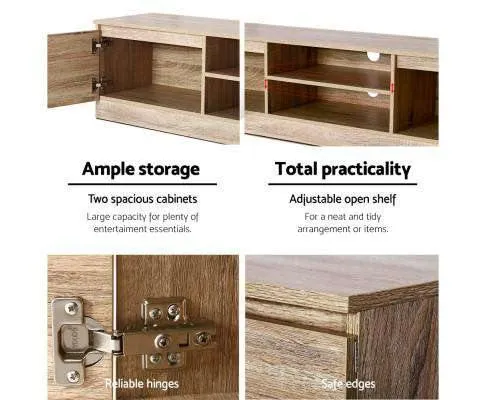 160CM TV Stand Entertainment Unit Lowline Storage Cabinet Wooden