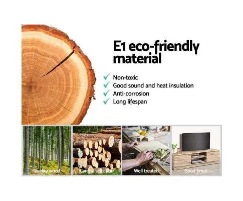 160CM TV Stand Entertainment Unit Lowline Storage Cabinet Wooden