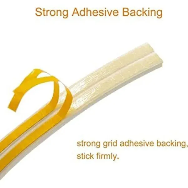 5m x 8mm White Self Adhesive Foam Draught Excluder Tape | Anti-Collision D-Type for Doors and Windows