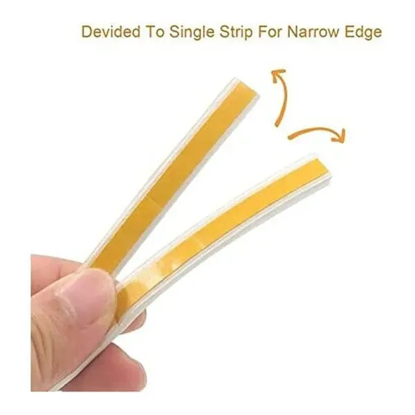 5m x 8mm White Self Adhesive Foam Draught Excluder Tape | Anti-Collision D-Type for Doors and Windows
