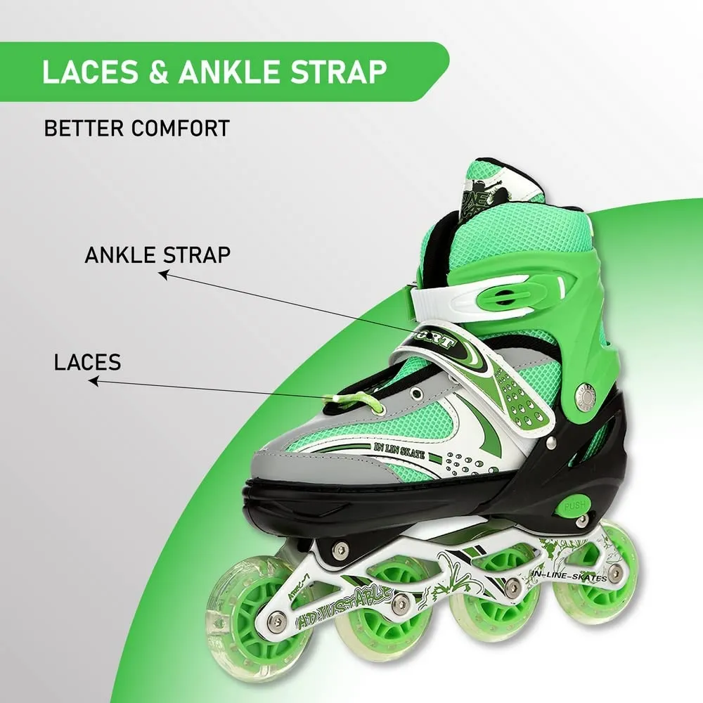 733 Aluminum-Alloy Adjustable Inline Skates | 70mm Wheels | Large (Black)