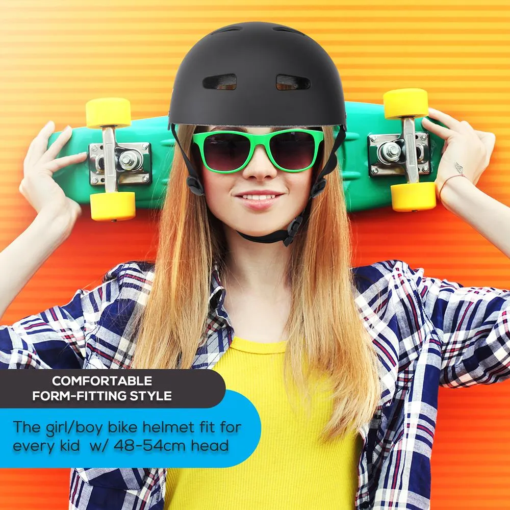 Adjustable Sports Safety Helmet - Dual Certified Cpsc Multi-Sport Impact Protection Helmet For Children And Adults, Includes Travel Bag (Black)