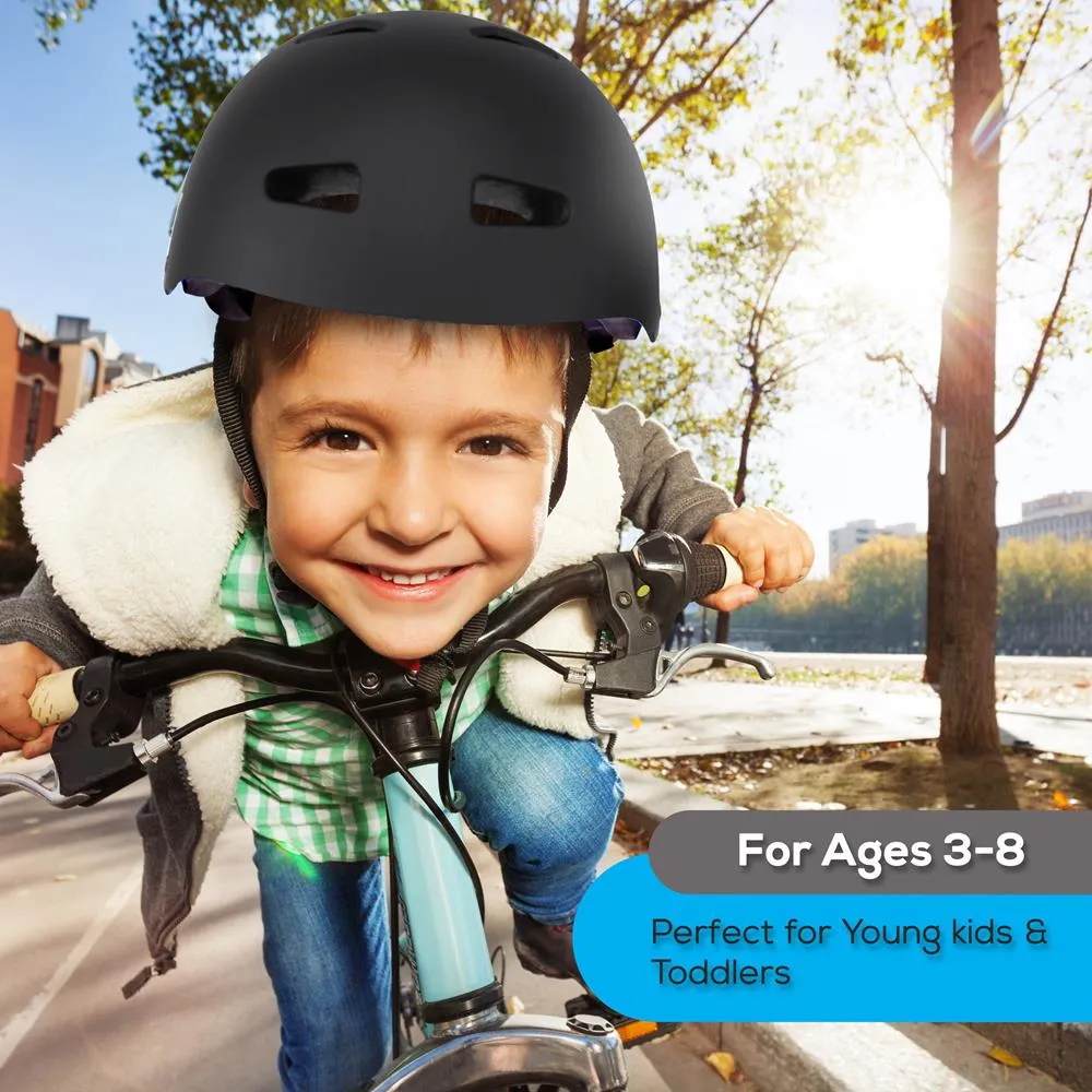 Adjustable Sports Safety Helmet - Dual Certified Cpsc Multi-Sport Impact Protection Helmet For Children And Adults, Includes Travel Bag (Black)