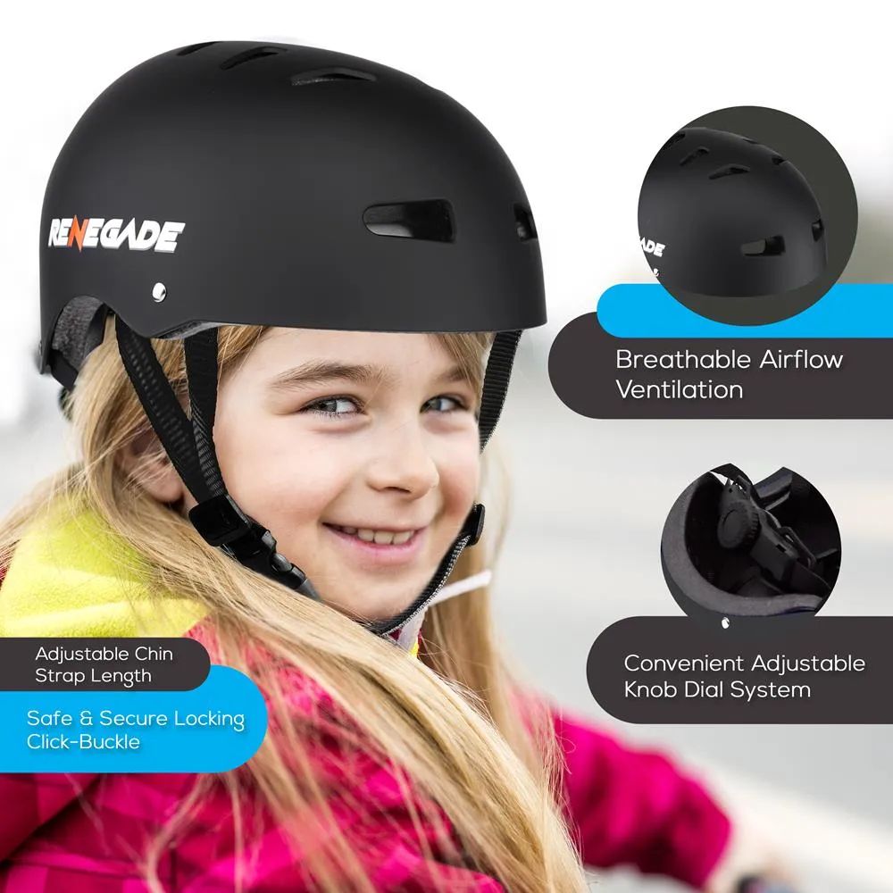 Adjustable Sports Safety Helmet - Dual Certified Cpsc Multi-Sport Impact Protection Helmet For Children And Adults, Includes Travel Bag (Black)