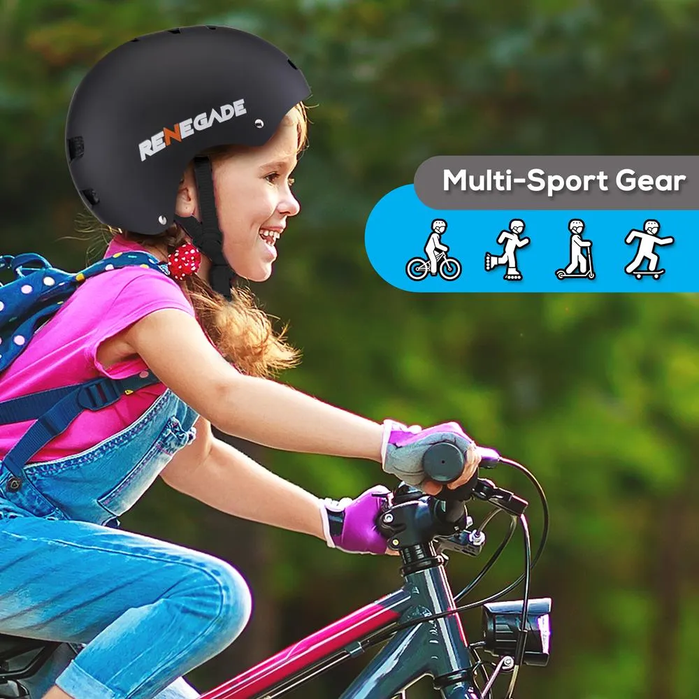 Adjustable Sports Safety Helmet - Dual Certified Cpsc Multi-Sport Impact Protection Helmet For Children And Adults, Includes Travel Bag (Black)