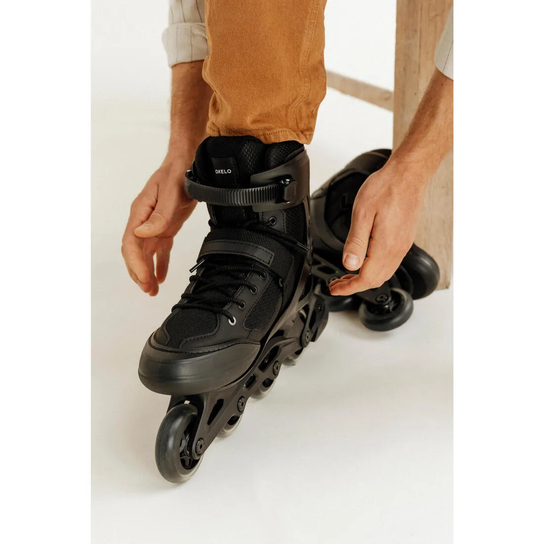 Adult Inline Fitness Skates FIT100 - Black/Silver