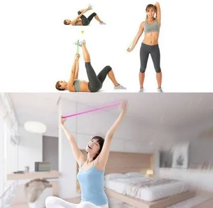 ALYV 8 Resistance Band |  Yoga Stretching Tension Rope For Arms |  Chest Expander |  Gym Fitness Workout Equipment For Exercise Muscle Training (Pack of 1 |  Pink)