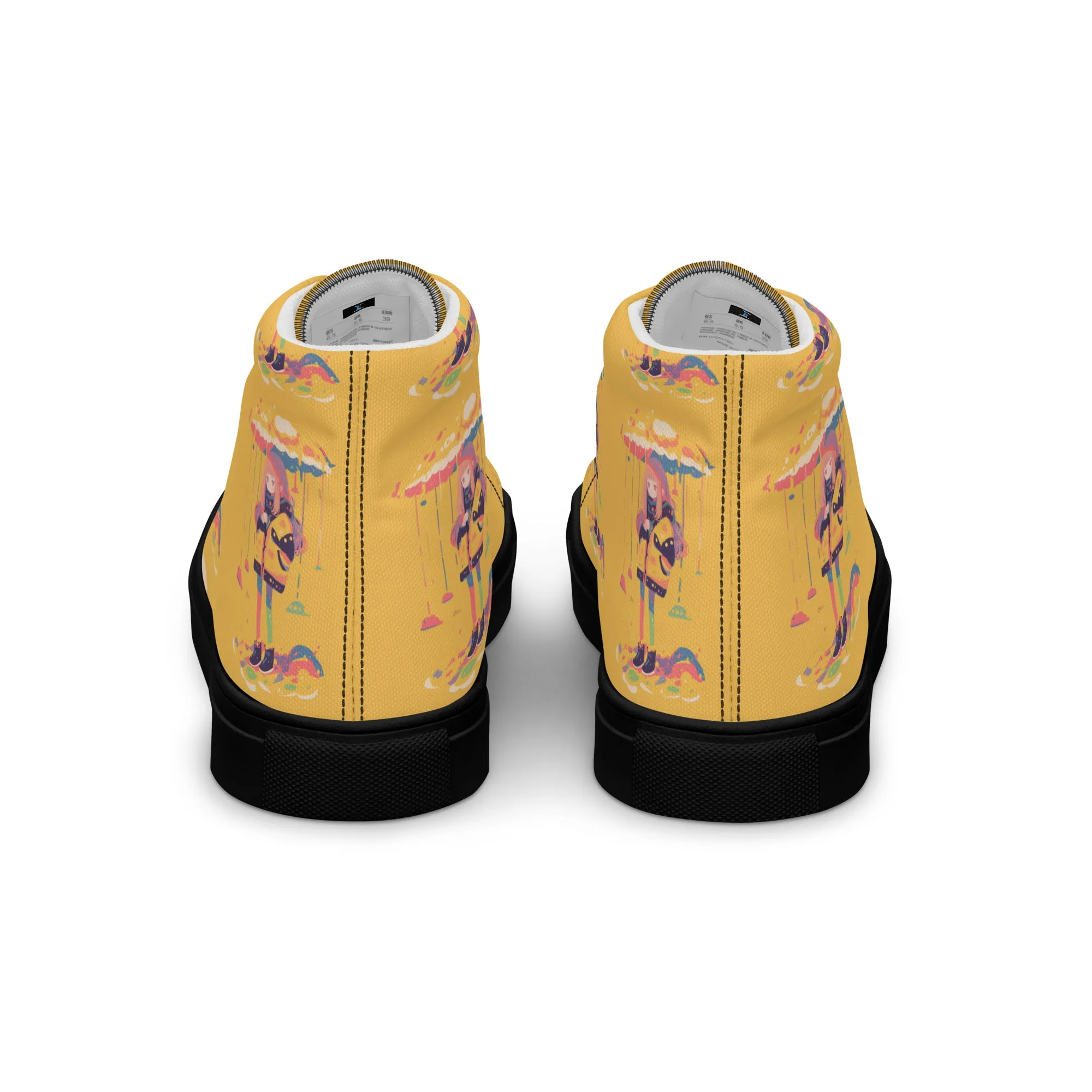 Anime Rain Girl Women’s high top canvas shoes