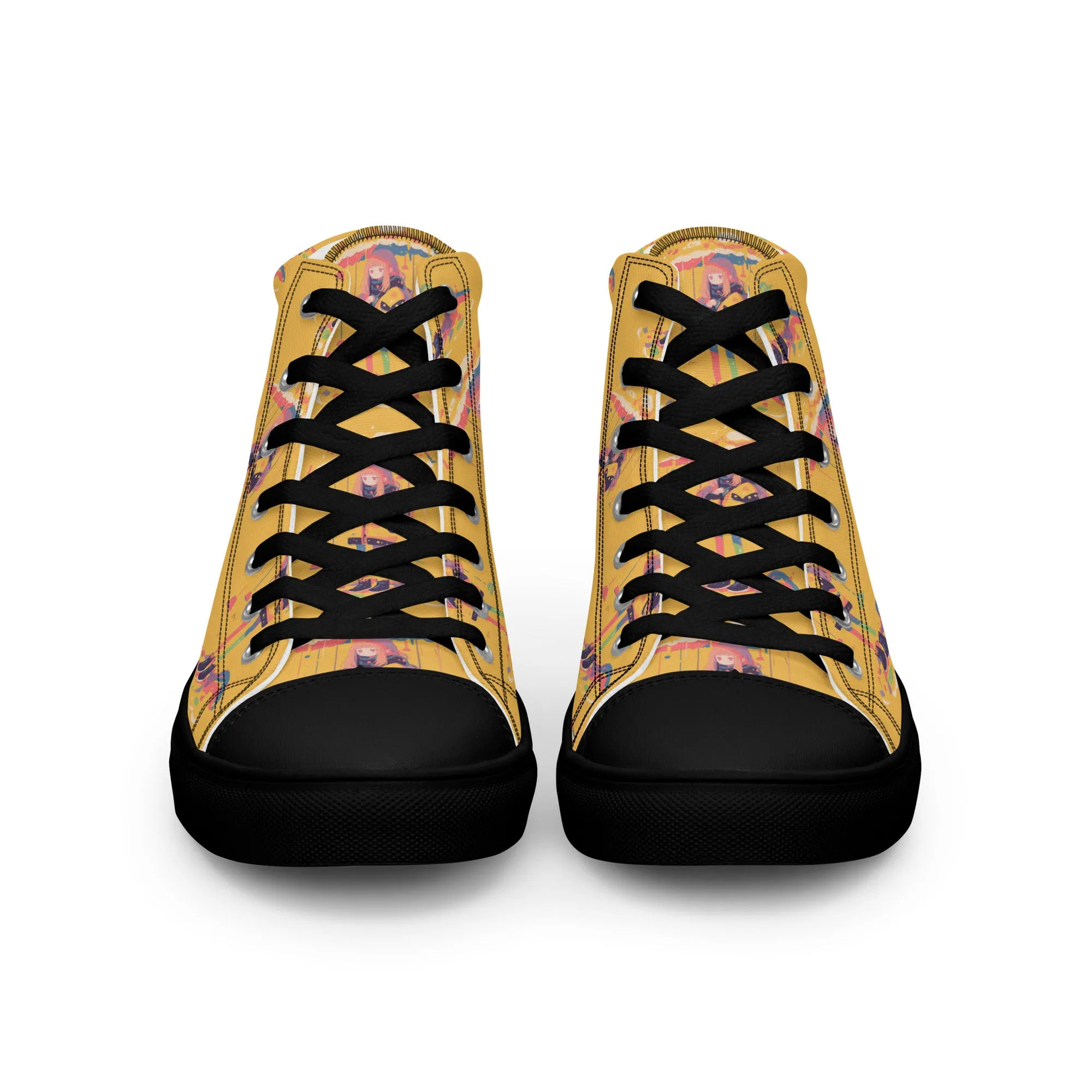 Anime Rain Girl Women’s high top canvas shoes