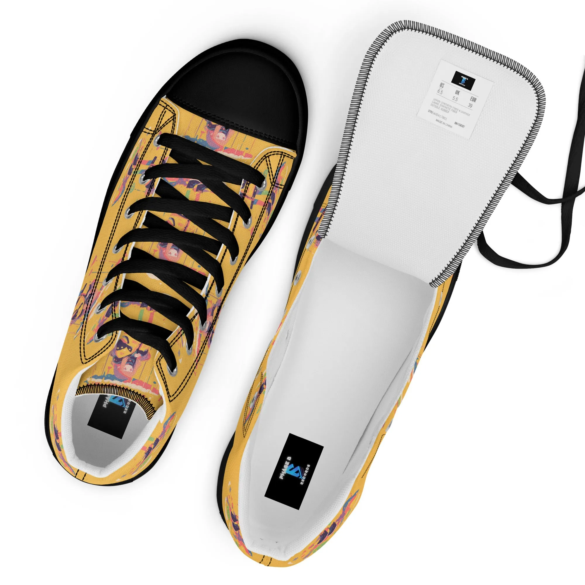 Anime Rain Girl Women’s high top canvas shoes
