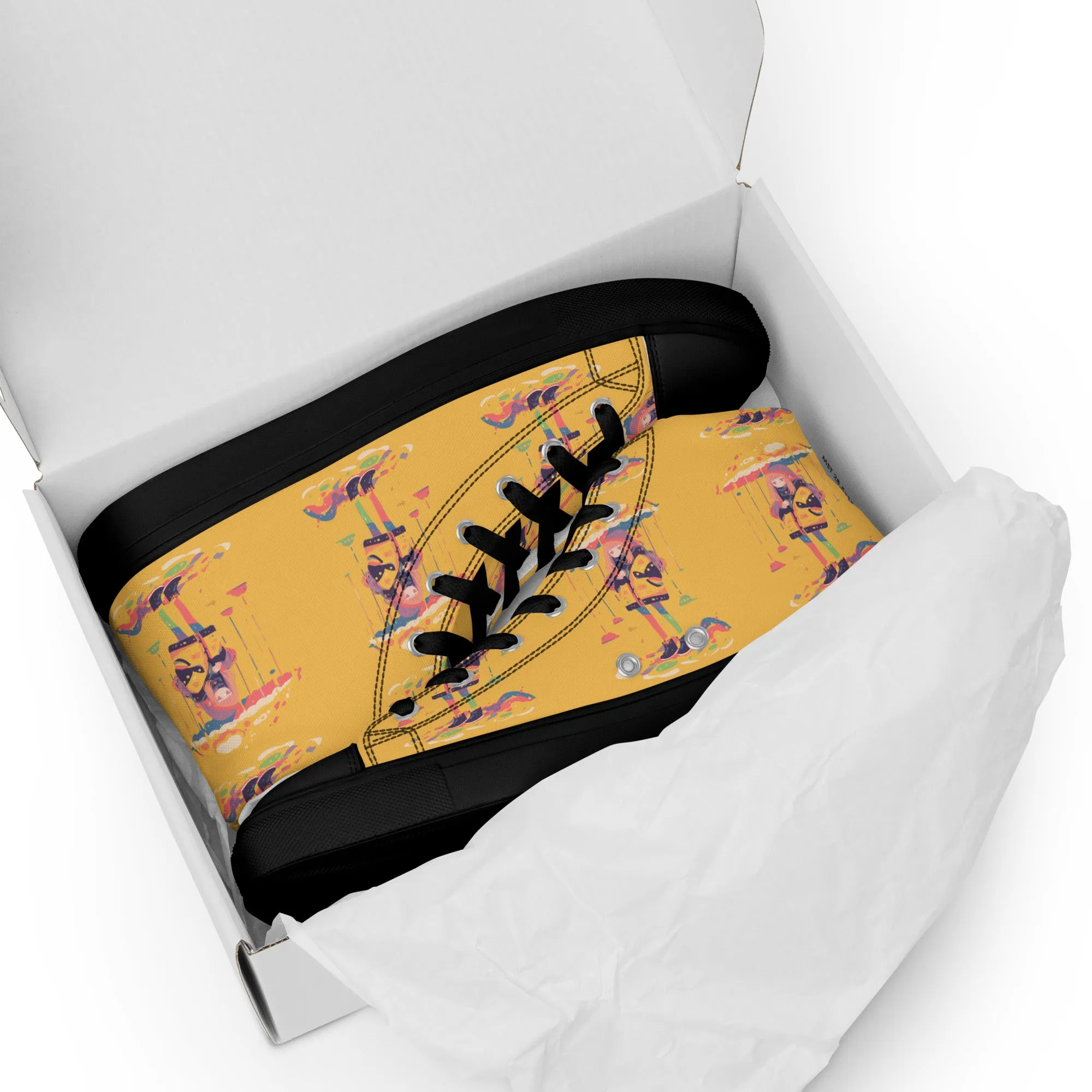 Anime Rain Girl Women’s high top canvas shoes