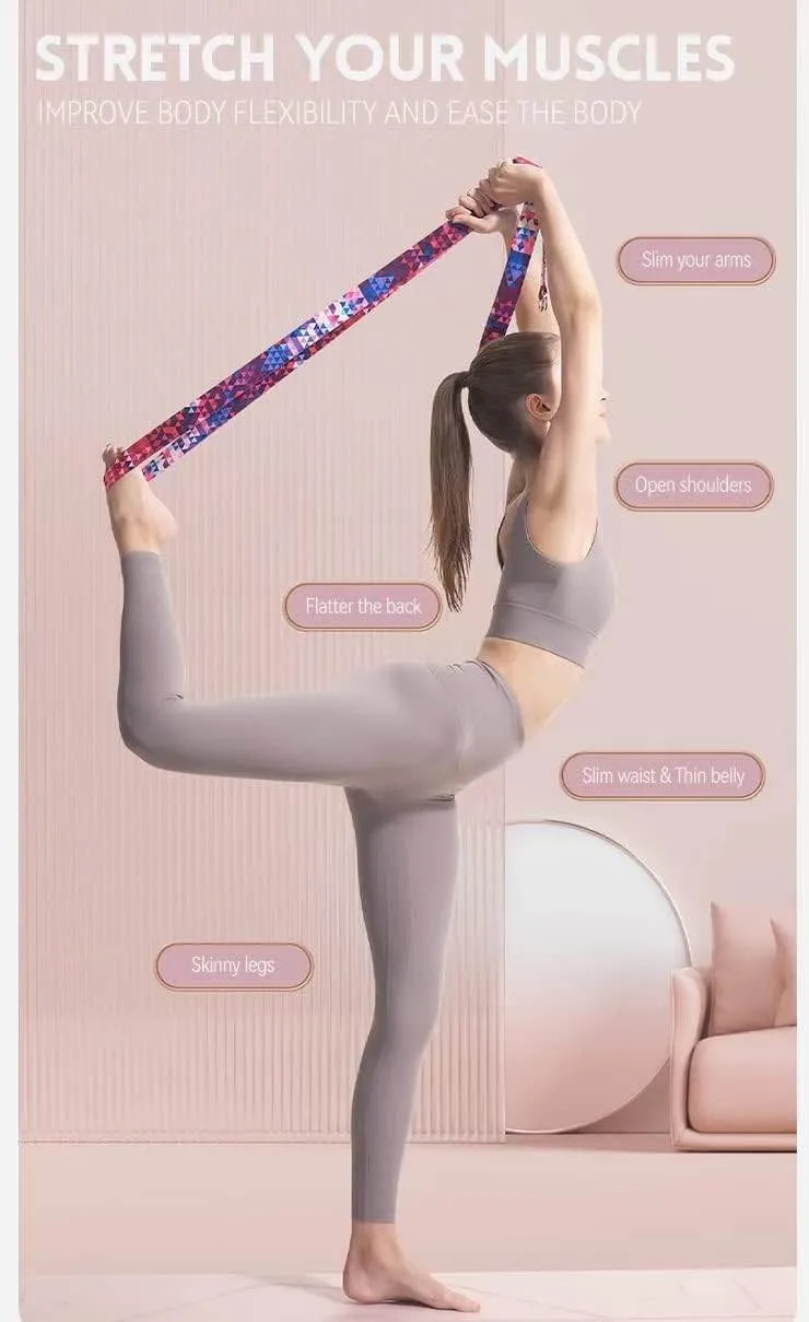 Aozora Yoga Strap for Stretching Yoga Bands Yoga Belt Pilates Straps with Extra Safe Adjustable D-Ring Buckle, 8 feet Non-Elastis Yoga Accessories for Pilates