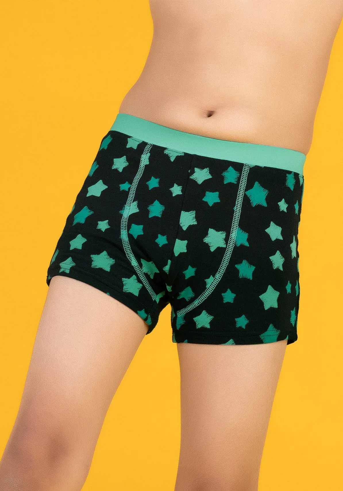 Astro Boys Trunks Green Tencel Modal - Starry