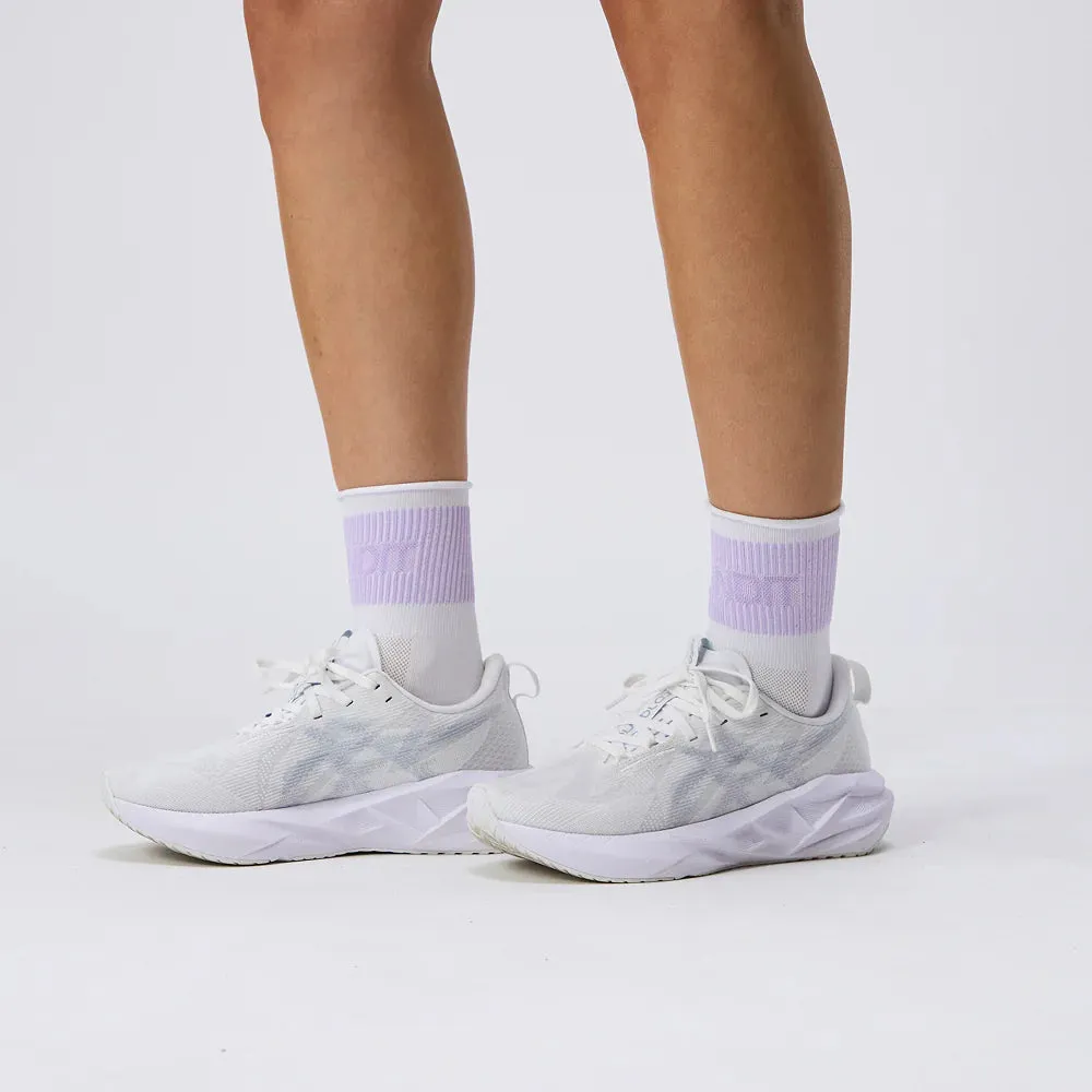 Bandit Running: Lite Run Ribbed Sock - White/Thistle (2 Pack)
