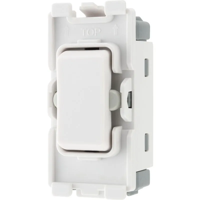 BG R14C Nexus Grid 20A SP 2-Way Retractive (PRESS) Centre Off - White