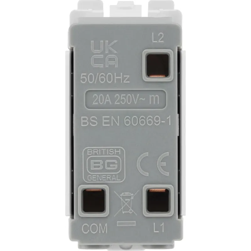 BG R14C Nexus Grid 20A SP 2-Way Retractive (PRESS) Centre Off - White