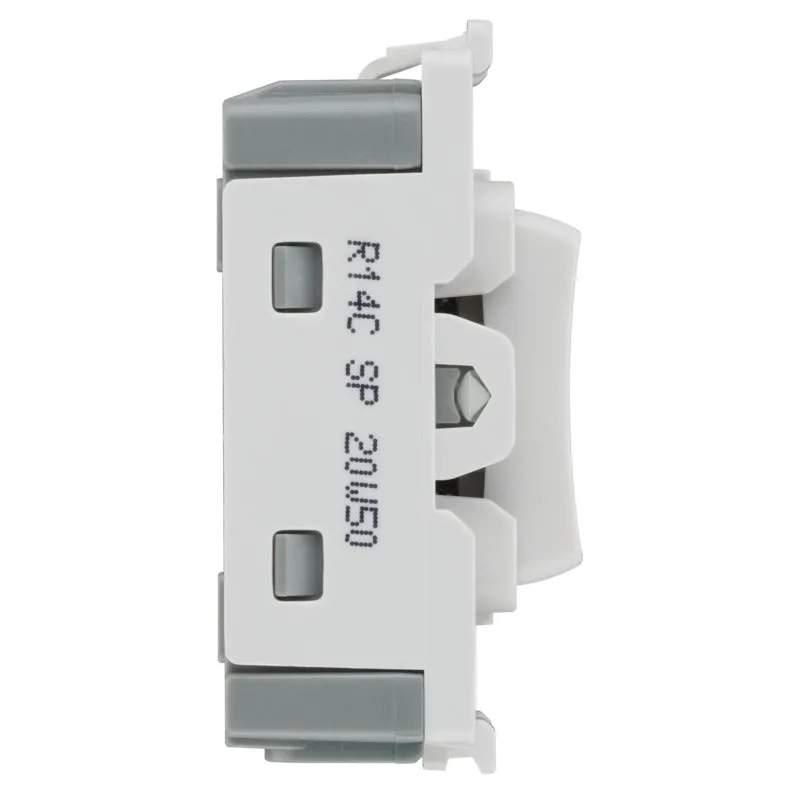BG R14C Nexus Grid 20A SP 2-Way Retractive (PRESS) Centre Off - White