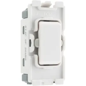 BG R14C Nexus Grid 20A SP 2-Way Retractive (PRESS) Centre Off - White