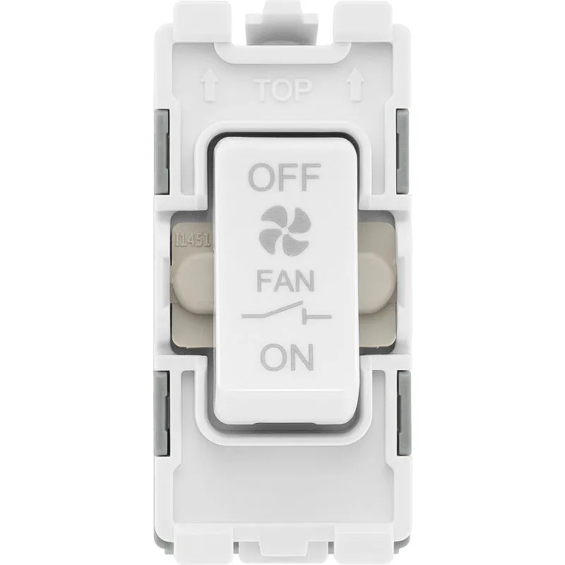 BG R15 Nexus Grid 20A Triple Pole Fan Isolator - White