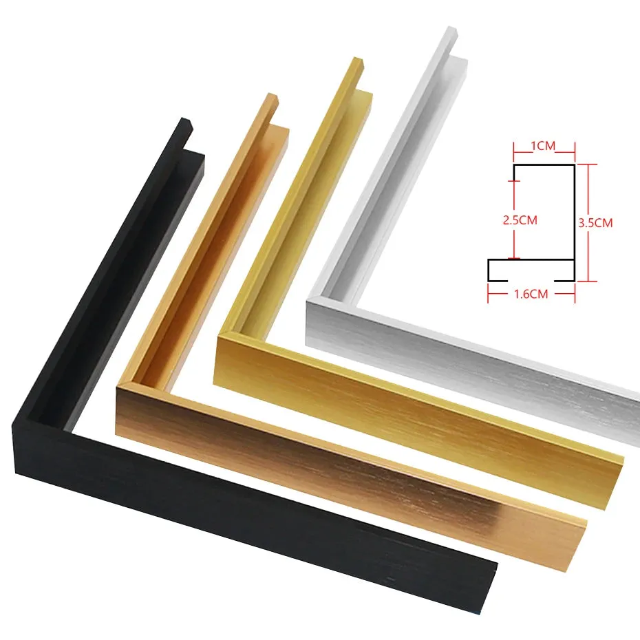 Black & Gold Metal Aluminum Canvas Frame