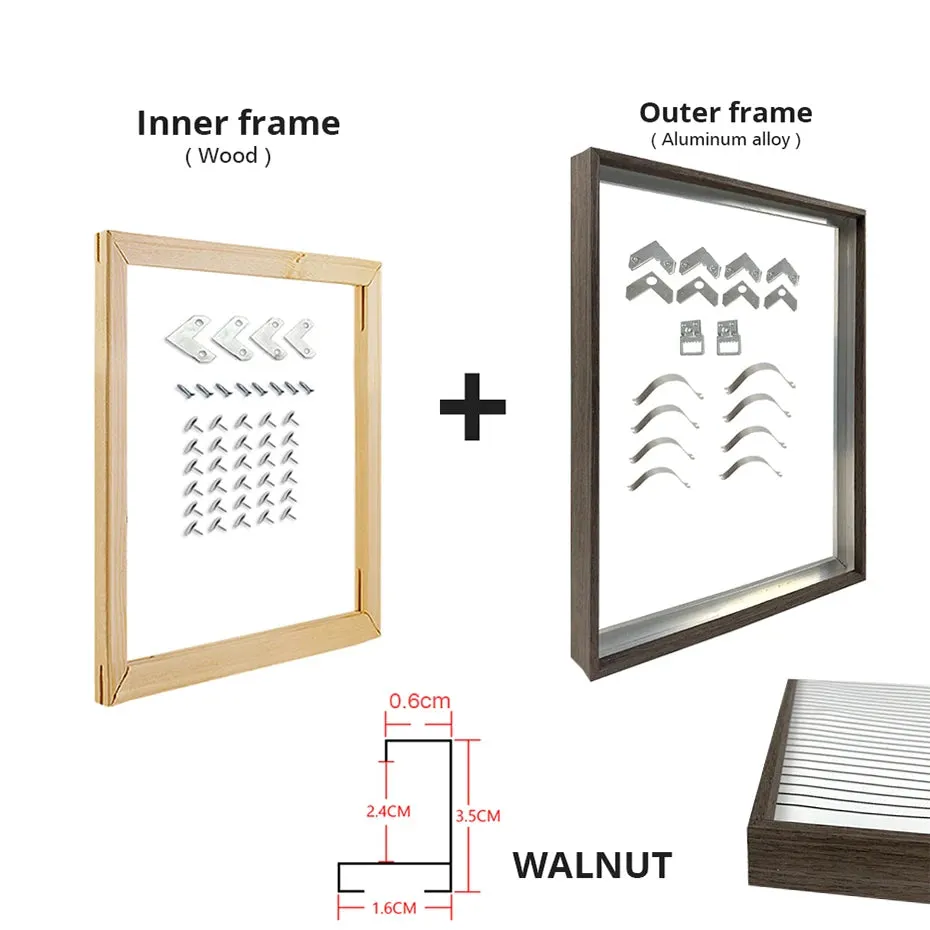 Black & Gold Metal Aluminum Canvas Frame
