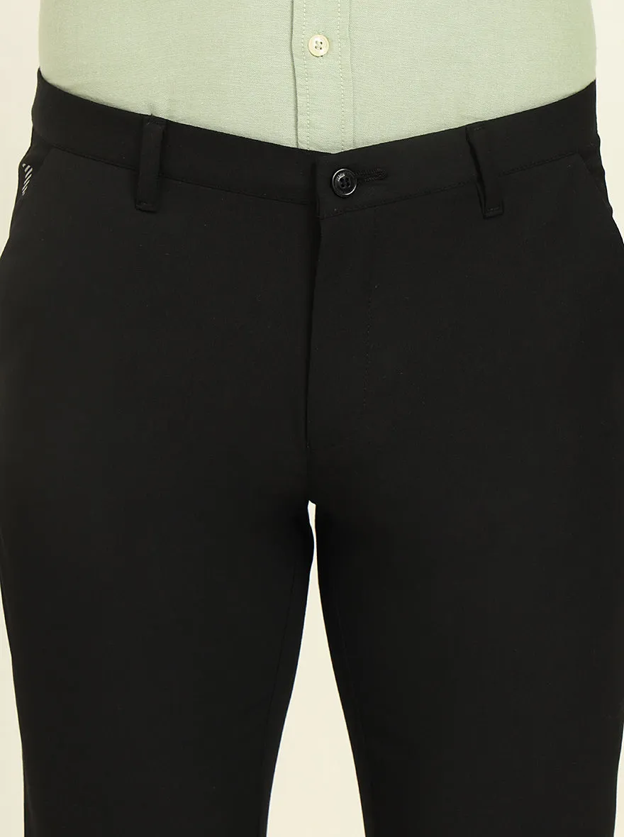 Black Solid Venice Fit Casual Trouser | JadeBlue