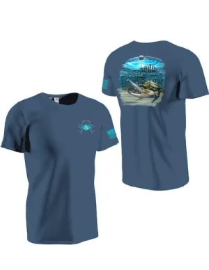 Blue Crab Short Sleeve Blue/Gray Dri-fit Performance (SS12)