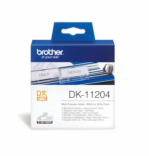 Brother DK-11204 Black-on-White Multi Purpose Labels
