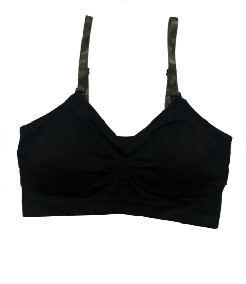 Camo Elastic Straps on a Scoopneck Seamless Bra
