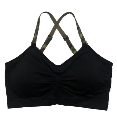 Camo Elastic Straps on a Scoopneck Seamless Bra