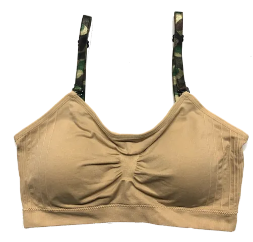 Camo Elastic Straps on a Scoopneck Seamless Bra