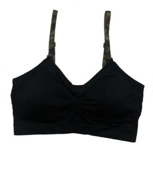 Camo Elastic Straps on a Scoopneck Seamless Bra