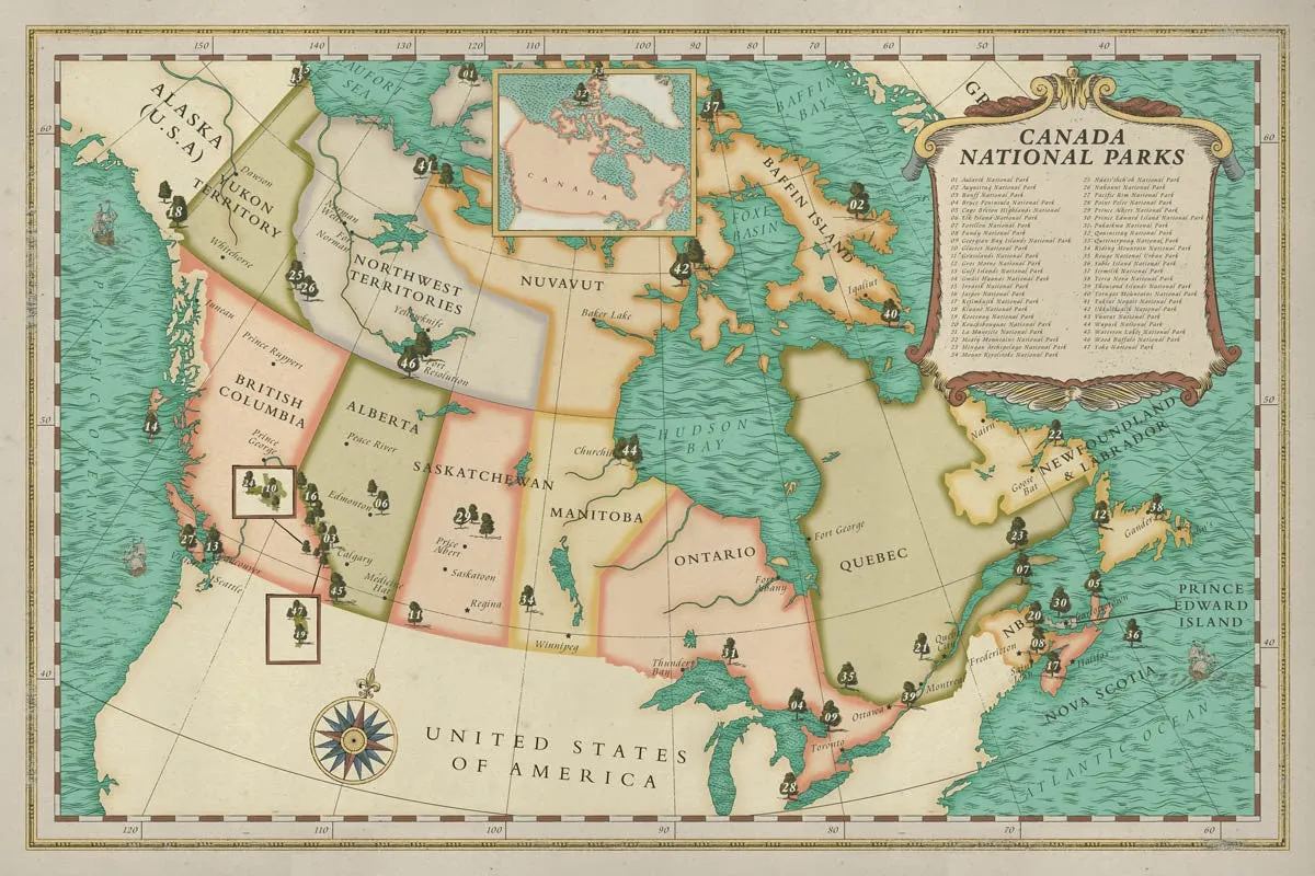 Canada National Parks Map