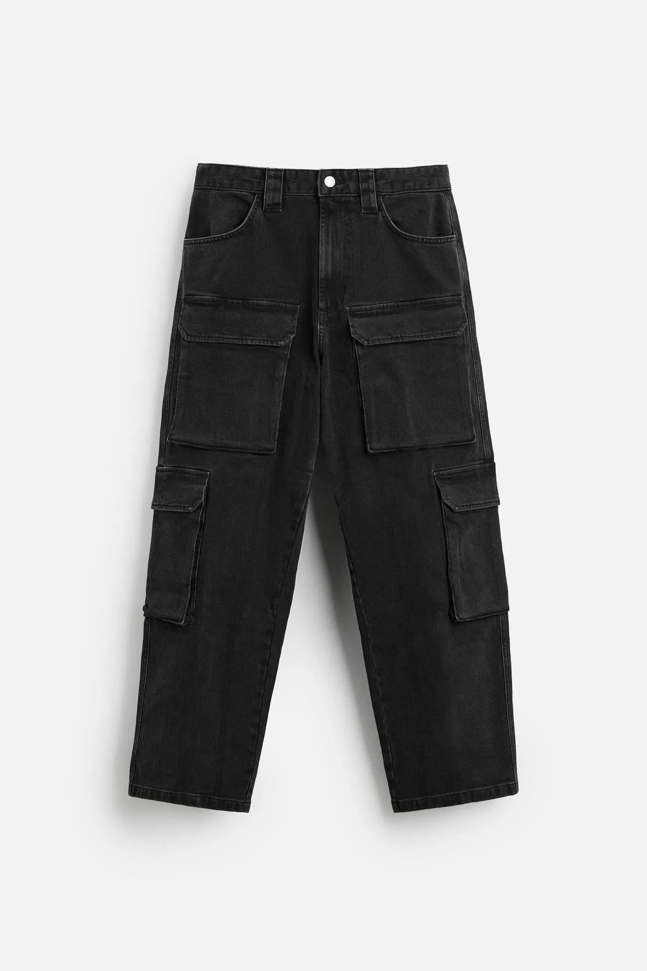 CARGO POCKET DENIM TROUSERS