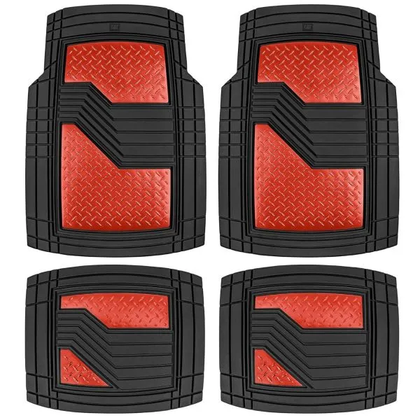 CAT Chrome Mats 4 Pcs Black Red Pvc