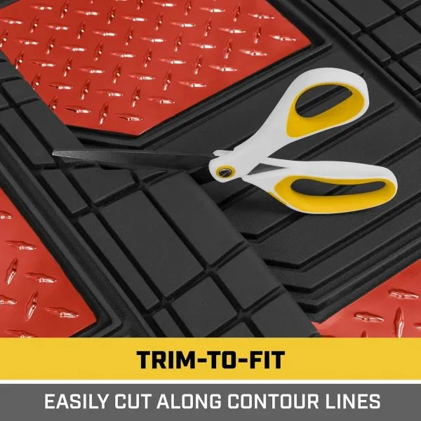CAT Chrome Mats 4 Pcs Black Red Pvc