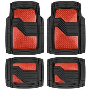 CAT Chrome Mats 4 Pcs Black Red Pvc