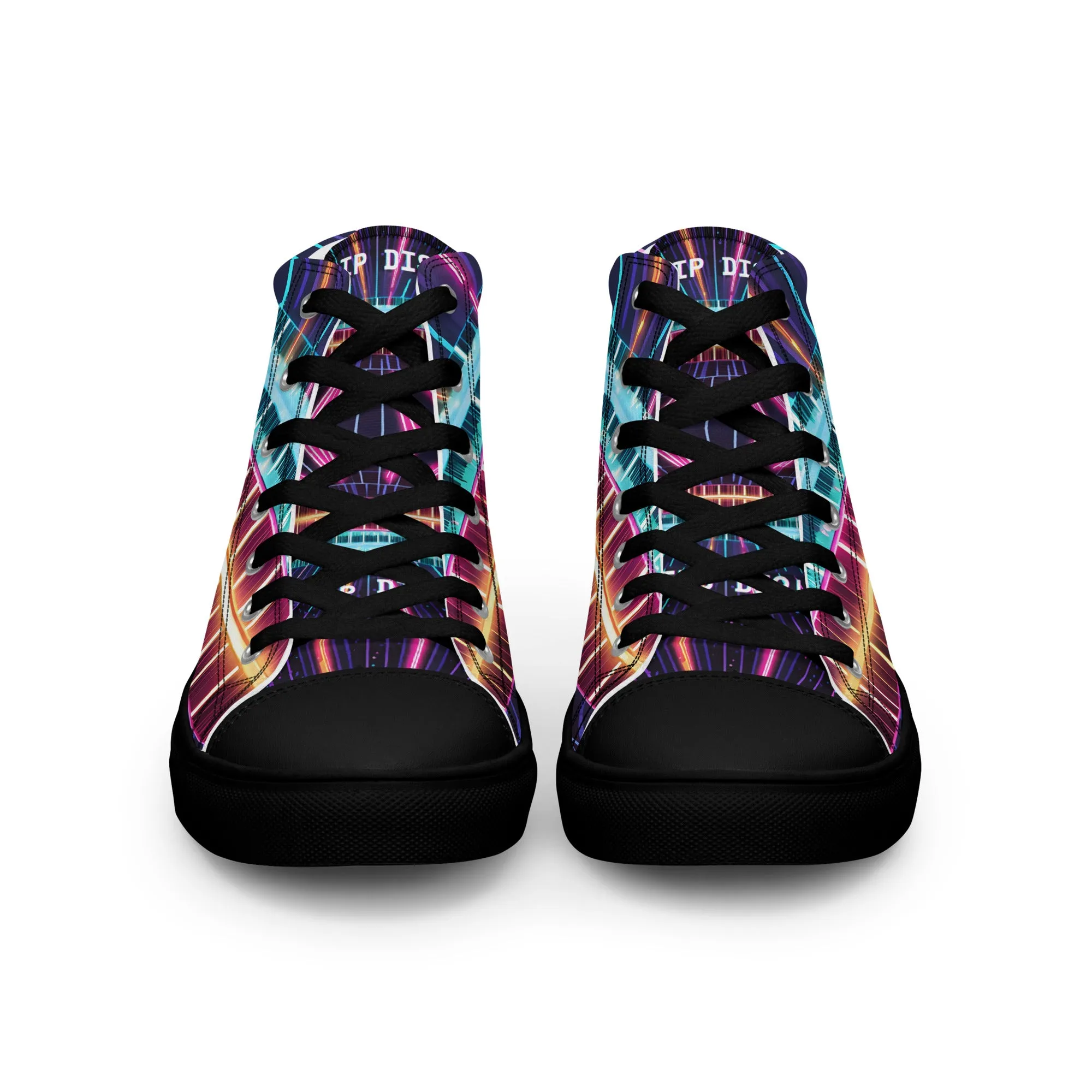 Clip Dist. Men’s high top canvas shoes - Free Delivery! Rock / Metal / Electronic / EDM / Underground - Alternative Apparel and Merch Only from Phase B Records.