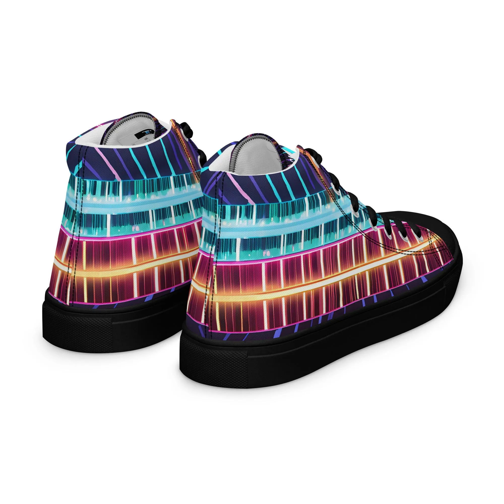 Clip Dist. Men’s high top canvas shoes - Free Delivery! Rock / Metal / Electronic / EDM / Underground - Alternative Apparel and Merch Only from Phase B Records.