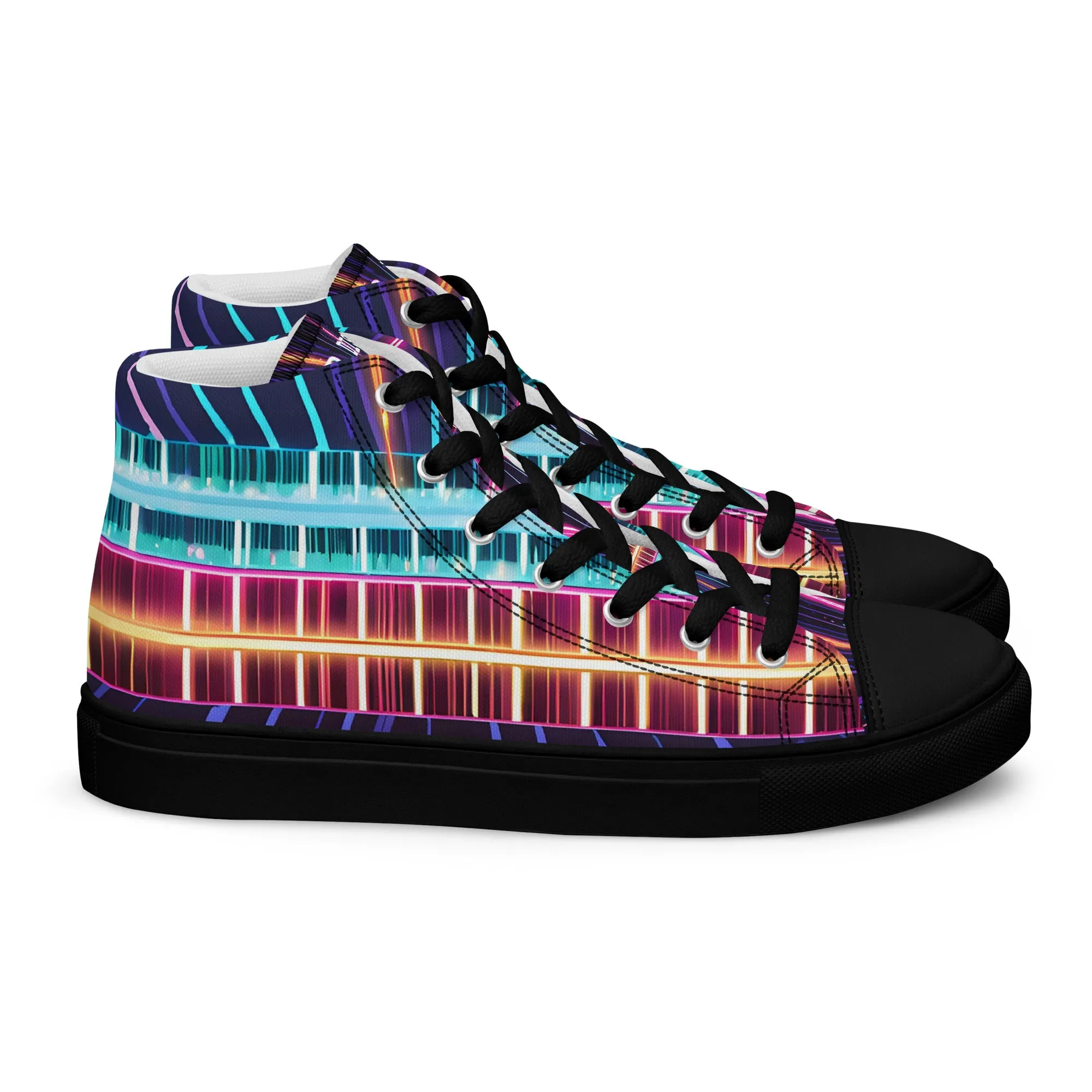 Clip Dist. Men’s high top canvas shoes - Free Delivery! Rock / Metal / Electronic / EDM / Underground - Alternative Apparel and Merch Only from Phase B Records.