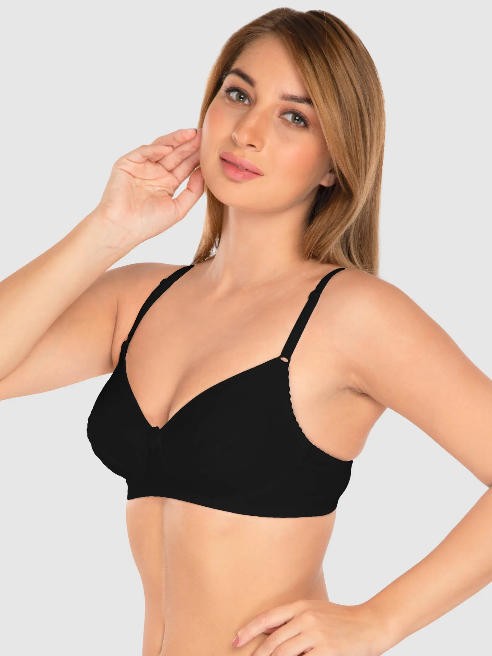 Daisy Dee Black Non Padded Non Wired Full Coverage Bra NCLBR-Black