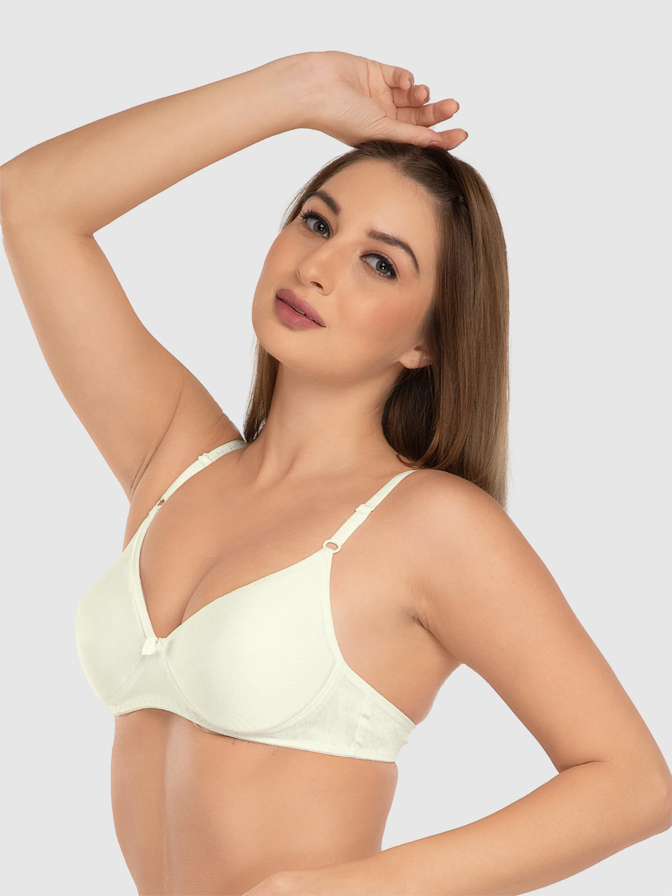 Daisy Dee Cream Padded Non Wired Full Coverage Bra NALAMDE-Cream