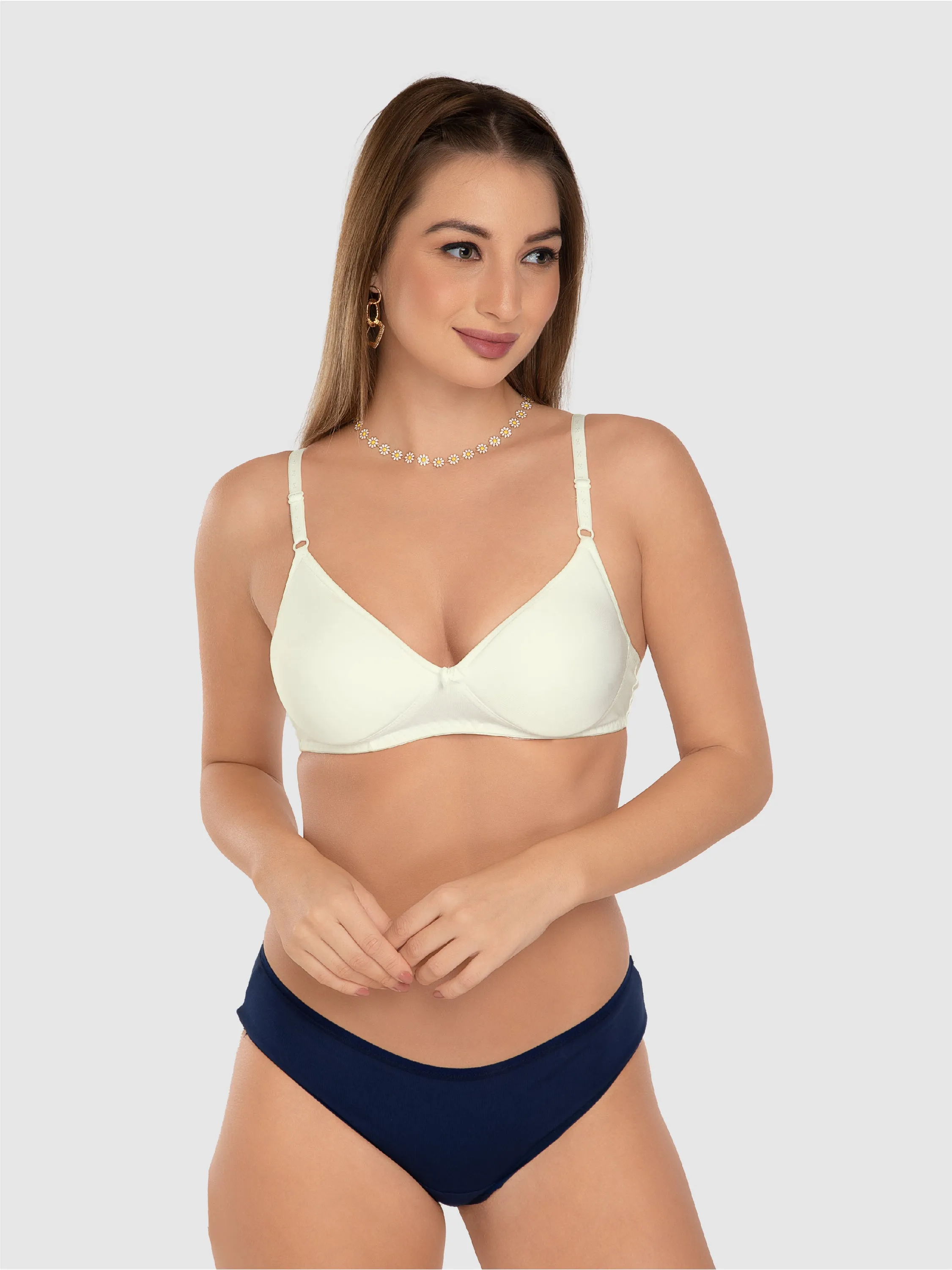 Daisy Dee Cream Padded Non Wired Full Coverage Bra NALAMDE-Cream