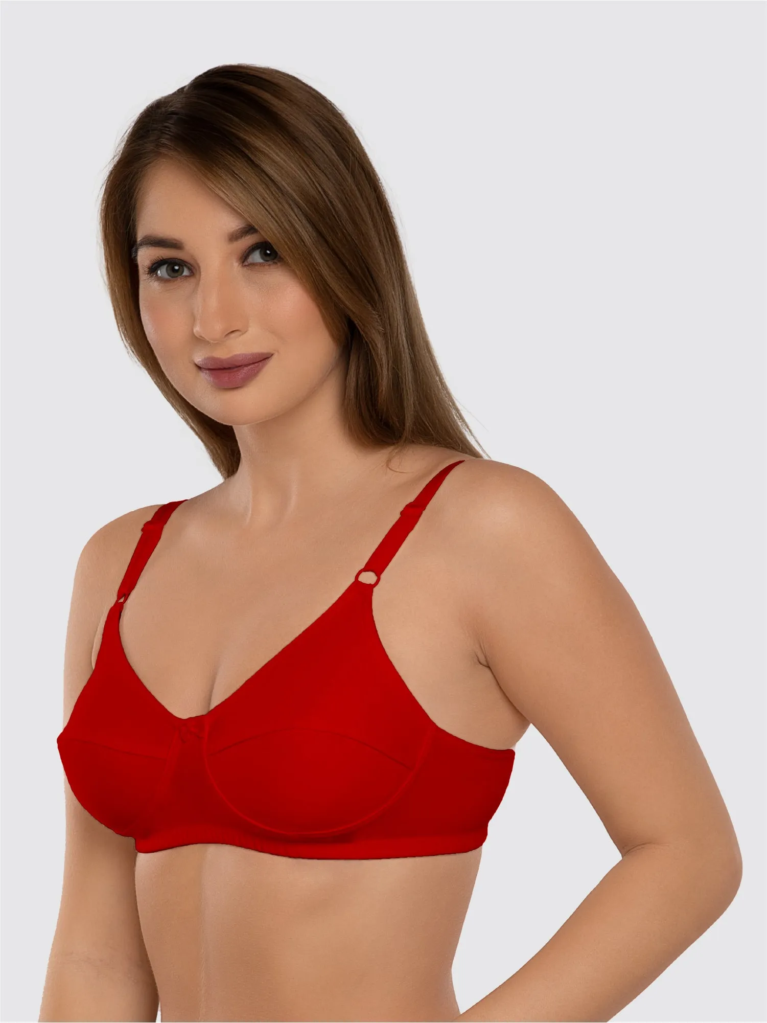 Daisy Dee Crimson Red Non Padded Non Wired Full Coverage Bra - NSHTL-C.Red