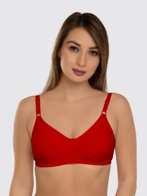 Daisy Dee Crimson Red Non Padded Non Wired Full Coverage Bra - NSHTL-C.Red