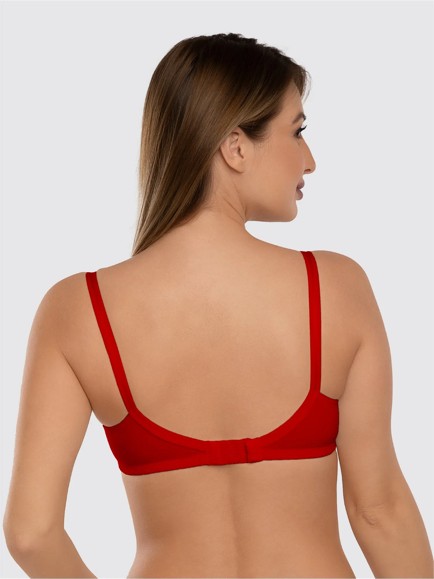 Daisy Dee Crimson Red Non Padded Non Wired Full Coverage Bra - NSHTL-C.Red