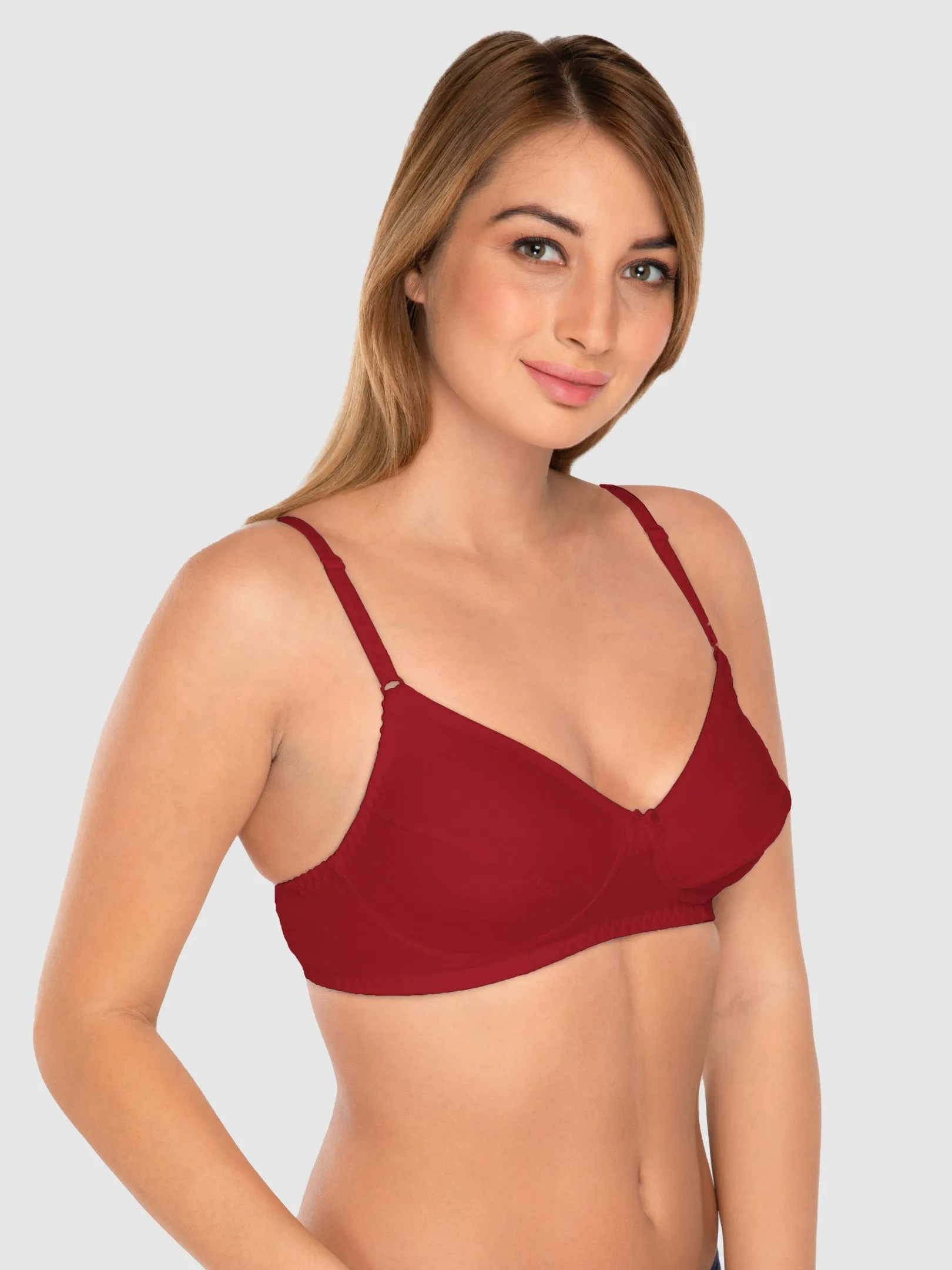 Daisy Dee Maroon Non Padded Non Wired Full Coverage Bra NCLBR-Maroon