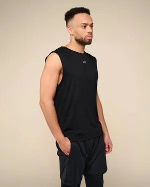 Débardeur de yoga en coton noir pour homme YOGI